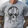 Free Vector Art Halloween Skull A gothic-themed dripping skull designed as a vector art file for various uses.