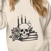 Dark Beauty SVG Graphic Design A stylized Gothic skull with intricate details, surrounded by subtle shadows.