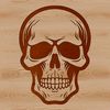 Halloween Icon SVG Vector Art A stylized illustration of a witch's head with a skull and a pointed hat, surrounded by a decorative border.