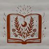 A gothic-inspired illustration of a spell book adorned with intricate floral patterns, symbolizing the art of witchcraft.