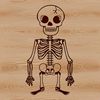 Stylized Standing Skeleton Illustration A stylized illustration of a standing human skeleton.