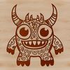 A cartoon monster character with a friendly expression.