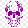 Free Gothic Style Skull Design A stylized illustration of a skull with dripping details in a gothic style, suitable for various designs and crafts.