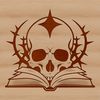 Victorian-Style Skull Clipart A 2D vector illustration of a Gothic-style skull with intricate details.