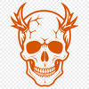 Detailed Skeleton Graphic A detailed illustration of a gothic skull with intricate design elements.