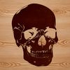 A stylized illustration of a skull used as a design element in tattoo art, perfect for Halloween decorations or crafts.