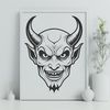 The Evil One Icon A digital illustration of the devil, suitable for Halloween decorations or designs.