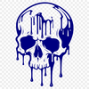 Beautiful Hand-Drawn Dripping Skull SVG A dark gothic illustration of a dripping skull with intricate details.