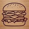 Hamburger Design Vector Art A simple design of a hamburger with bun and ingredients, suitable for vector art projects.