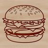 Vector Hamburger Illustration A detailed vector illustration of a classic hamburger with toppings on a plate.
