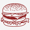 Cheesy Hamburger Design Vector A stylized illustration of a classic hamburger with cheese on top.