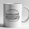 A Delicious Classic Burger Design A 2D illustration of a classic cheeseburger with a rounded bun and sesame seeds.