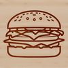Free Vector Cheeseburger Graphic An illustration of a cheeseburger featuring a beef patty, cheese, lettuce, and tomato on a bun.