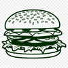 Free Vector Burger Design A stylized illustration of a classic hamburger with sesame seed bun and cheese.