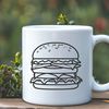 Toasted Hamburger Vector Art A high-resolution vector illustration of a classic cheeseburger with a toasted bun and melted cheese.