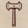 Metal Hammer Close-up A close-up illustration of a metal hammer head with a handle.