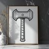 Minimalist Tool Design SVG A 2D illustration of a hammer tool with a minimalist design.