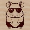 Trendy Hamster Portrait in Vector Style A cartoon-style illustration of a happy hamster wearing trendy sunglasses.