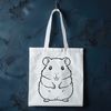 Cute Hamster Silhouette Vector Graphic A small, furry hamster sitting on its hind legs, illustration in vector format.