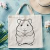 Cuddly Hamster Cartoon Graphic An illustration of a small furry hamster with a cute face.