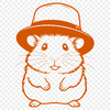 Colorful Cartoon Hamster Wearing a Hat A cute, cartoon-style illustration of a hamster wearing a hat.