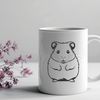 Hamster Character Design Vector An illustration of a small, furry animal with a long tail, typical of the pet hamster species.