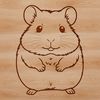 Cute Hamster Illustration Design A small, furry rodent with large round eyes and a long tail, commonly kept as a household pet.