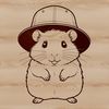 Free SVG Hamster Clip Art Illustration A cartoon hamster wearing a hat, designed as vector art for various digital applications.