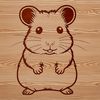 Furry Frenzy Hamster Illustration A small, furry hamster standing on its hind legs, looking directly at the viewer.