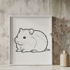 A small, furry hamster standing on its hind legs, suitable for clip art or vector design projects.