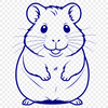 Stylized Hamster Illustration A stylized illustration of a small furry animal in a circular motion, commonly kept as a pet.