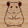 Cute Furry Friend SVG A small, furry hamster depicted in vector format, suitable for digital printing or cutting machine projects.