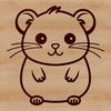 A simple line drawing of a cute hamster, ideal as a vector image for crafting and design projects.