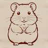 Playful Rodent Design A digital illustration of a small, furry hamster in a playful pose.