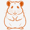 Whimsical Vector Animal Design A small, cute hamster illustration in a vector format.