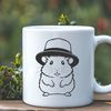 Adorable Hamster in Fancy Headgear A simple illustration of a hamster wearing a hat.