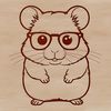 Colorful Rodent Character with Specs A cartoon-style hamster wearing glasses, depicted in vector form.