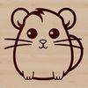 Line Art Hamster Cartoon Character A simple line drawing illustration of a cute hamster.