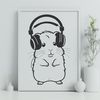 Cute Hamster SVG Illustration A detailed vector illustration of a small furry hamster with a playful expression.