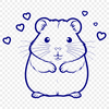 Cute Hamster Clip Art A cute hamster illustration with love hearts surrounding it, suitable for use in vector design projects.