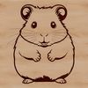 Hamster Portrait SVG Design A digital illustration of a small furry hamster with prominent features.