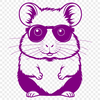 Furry Fashionista A stylized illustration of a hamster with fashionable shades on its face.