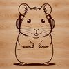 Whimsical Small Rodent Illustration A small rodent with fluffy fur and a long tail, suitable for use as clip art or a vector design.