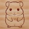 A cute illustration of a hamster in a cartoon style.