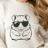 Trendy Hamster with Shades A cartoon hamster wearing trendy sunglasses in a playful pose.