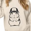 Whimsical Hamster Portrait A stylized illustration of a hamster wearing a hat, suitable for digital crafting and design.