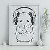 Whimsical Hamster Wheel Illustration A small, cute hamster sitting in a wheel, suitable for use as vector art in designs such as clip art and templates.