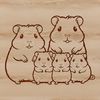 A small, furry hamster sitting in a cage, suitable as clip art for pet-related designs.