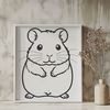 Cuddly Rodent Cartoon SVG A digital illustration of a small furry animal commonly kept as a pet.