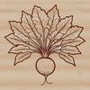 An isolated SVG image of a radish plant, suitable for food-related designs.
